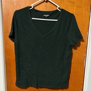 Old Navy Women's Forest Green V-Neck Tee